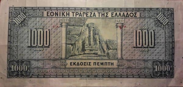 1000 Drachmai from Greece