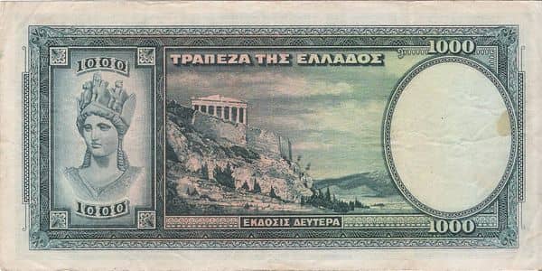 1000 Drachmai from Greece