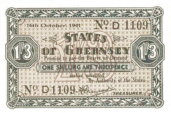 1 Shilling 3 Pence from Guernsey