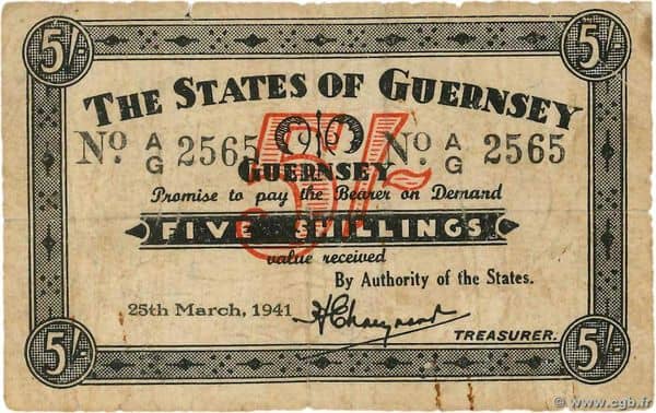 5 Shillings from Guernsey