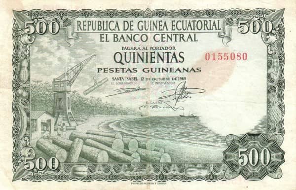 500 Pesetas Guineanas from Equatorial Guinea