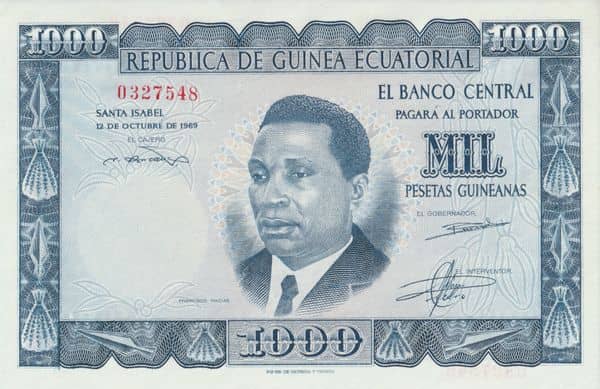 1000 Pesetas Guineanas from Equatorial Guinea