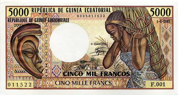 5000 Francos from Equatorial Guinea