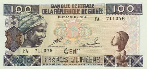 100 Francs from Guinea