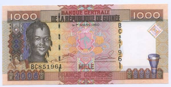 1000 Francs from Guinea