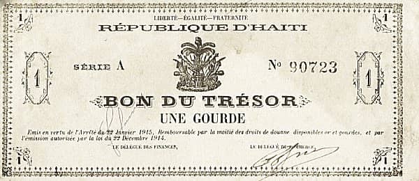 1 Gourde Treasury bond from Haiti