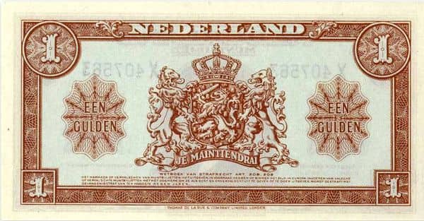 1 Gulden Wilhelmina from Netherlands 