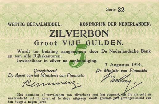 5 Gulden from Netherlands 