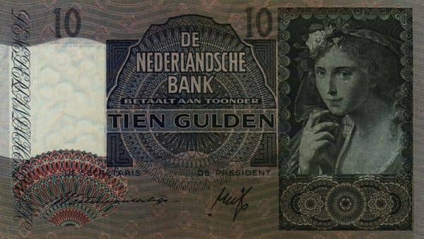 10 Gulden Meisje met druiven from Netherlands 