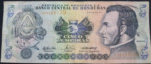 5 Lempiras from Honduras
