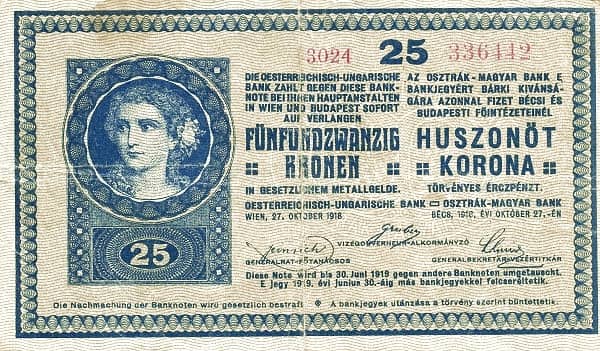25 Korona from Hungary