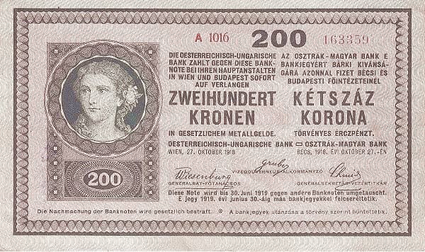 200 Korona from Hungary