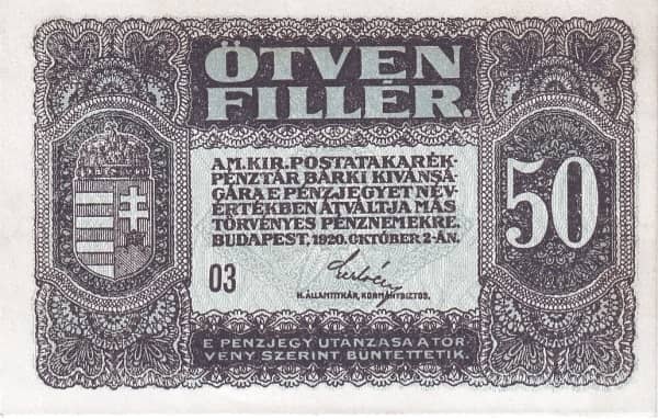 50 Fillér from Hungary