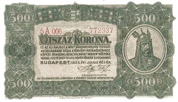 500 Korona from Hungary