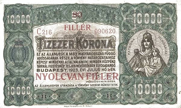80 Fillér from Hungary