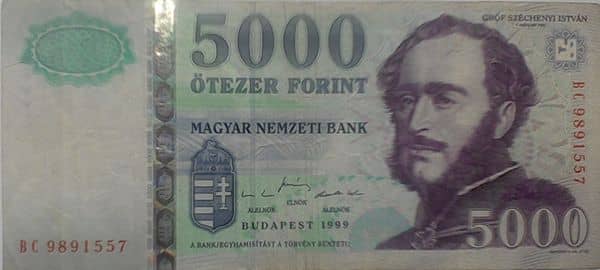 5000 Forint from Hungary