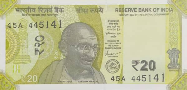 20 Rupees Mahatma Gandhi from India