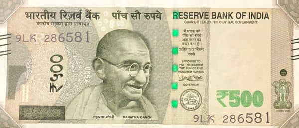 500 Rupees Mahatma Gandhi from India