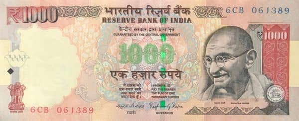 1000 Rupees from India