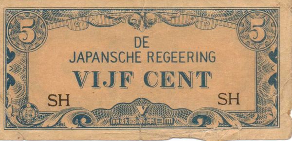 5 Cents Japanese Occupation from Netherlands East Indies