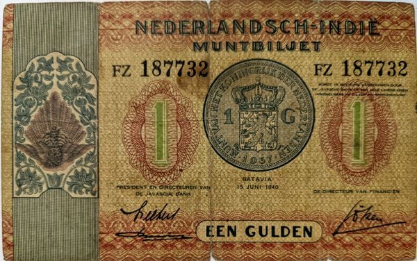 1 Gulden from Netherlands East Indies