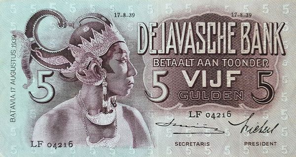 5 Gulden from Netherlands East Indies