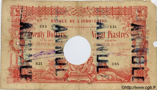 20 Dollars / 20 Piastres from French Indochina