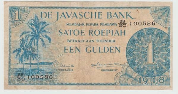 1 Gulden/Roepiah from Indonesia