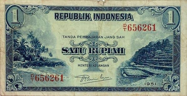 1 Rupiah from Indonesia