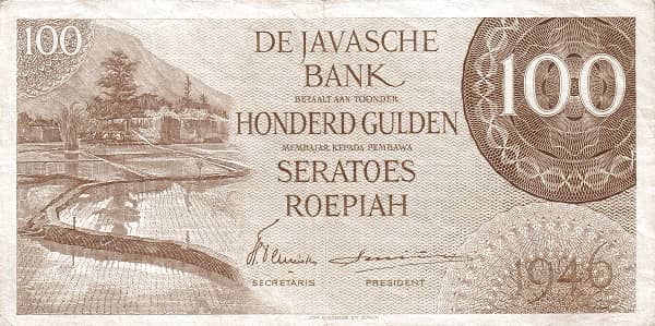 100 Gulden/Roepiah from Indonesia