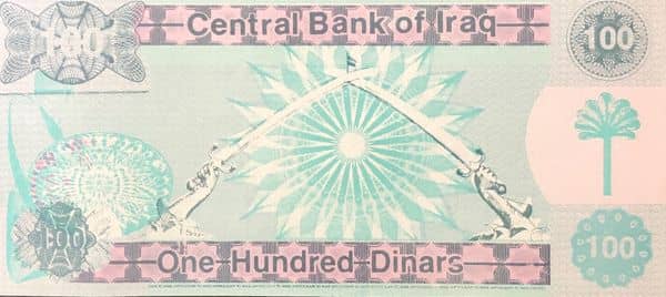 100 Dinars Emergency Gulf War from Iraq