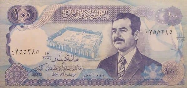 100 Dinars from Iraq
