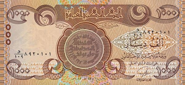 1000 Dinars from Iraq
