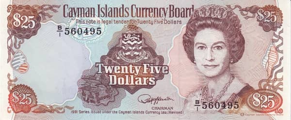 25 Dollars from Islas Caimán