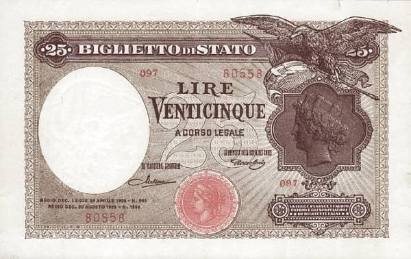25 Lire from Italy