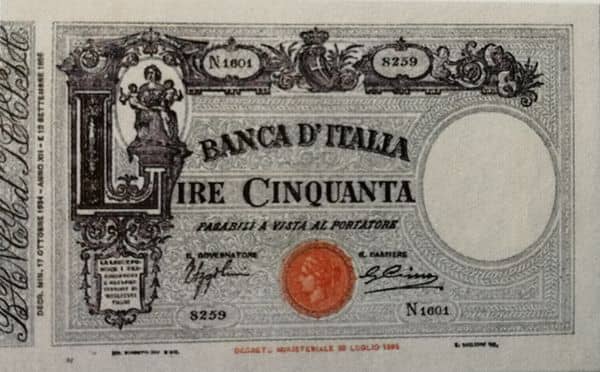 50 Lire from Italy