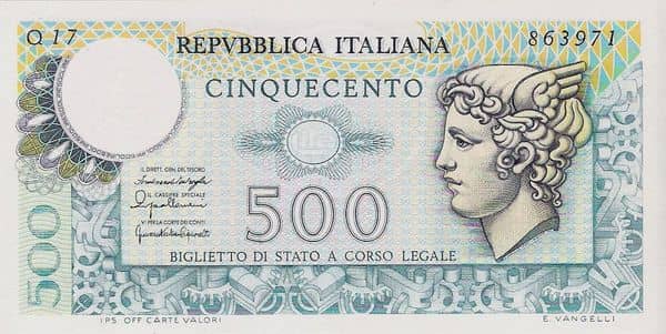 500 Lire Mercurio from Italy