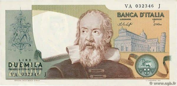 2000 Lire Galileo Galilei from Italy