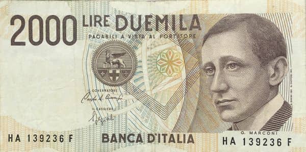 2000 Lire Marconi from Italy