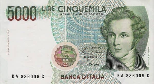 5000 Lire Bellini from Italy