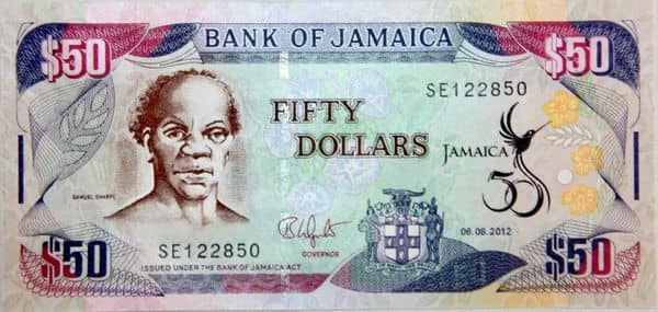 50 Dollars Golden Jubilee of Jamaica from Jamaica