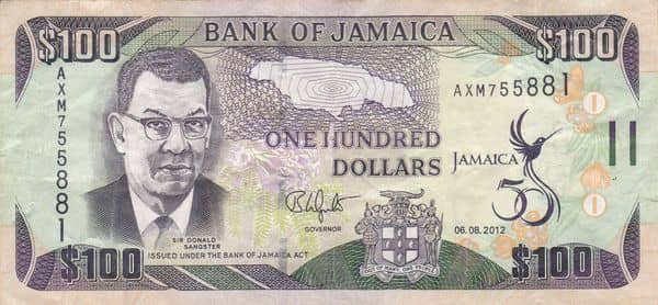 100 Dollars Golden Jubilee of Jamaica from Jamaica