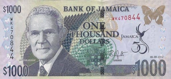 1000 Dollars Golden Jubilee of Jamaica from Jamaica