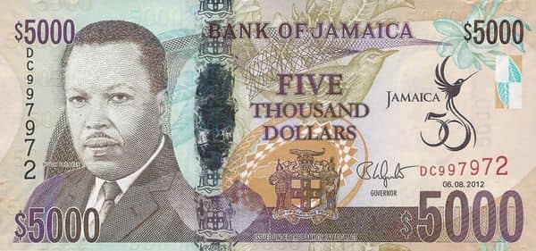 5000 Dollars Golden Jubilee of Jamaica from Jamaica