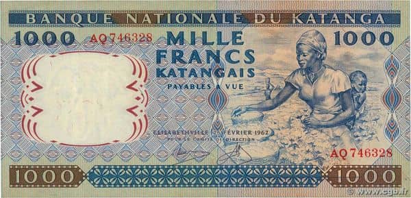 1000 Francs from Katanga