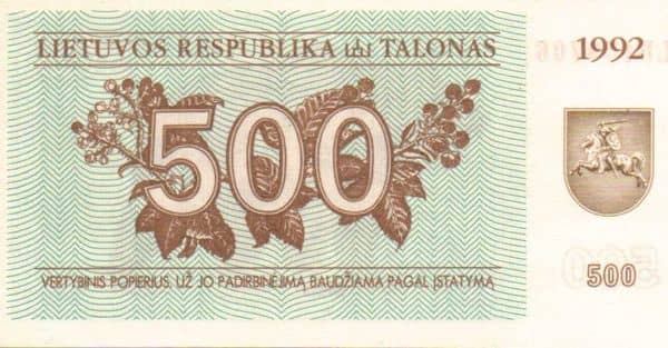 500 Talonas from Lithuania