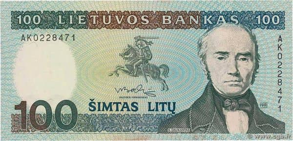 100 Litu from Lithuania