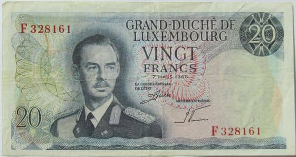 20 Francs from Luxembourg