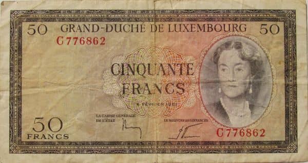 50 Francs from Luxembourg