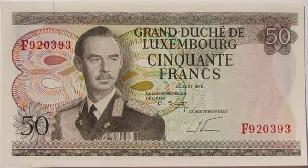 50 Francs from Luxembourg